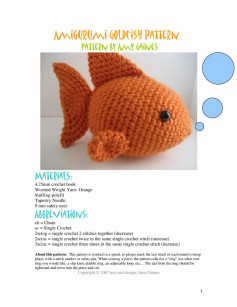 Amigurumi Goldfish Pattern pattern