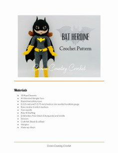bat heroine crochet pattern, super bat girl