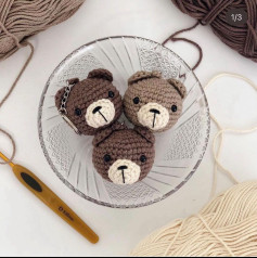 Bear head keychain crochet pattern