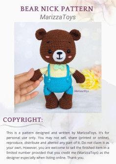 BEAR NICK PATTERN Toys