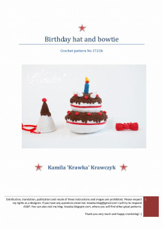 Birthday hat and bowtie Crochet pattern
