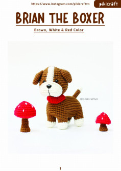 brian the boxer brown white & red color