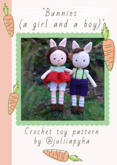 Bunnies (a girl and a boy) Crochet toy pattern