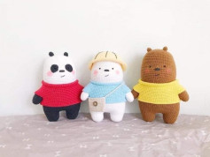 Chart móc gấu panda, gấu trắng, gấu nâu