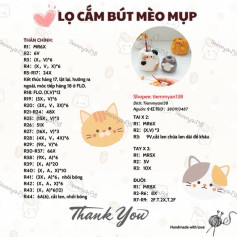 Chart móc lọ cắm bút heo mụp