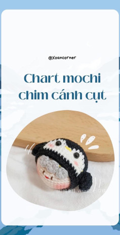 Chart móc mochi chim cánh cụt, chart mochi gấu nhỏ