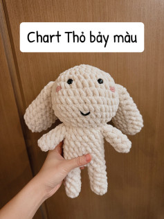 Chart móc thỏ bảy màu trắng