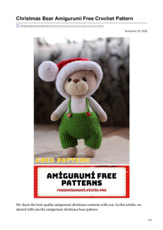 Christmas Bear Amigurumi Free Crochet Pattern