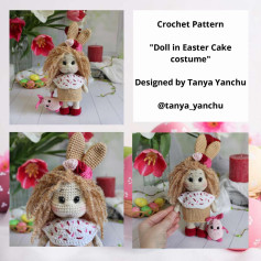 Crochet Pattern Doll in Easter Cake costume