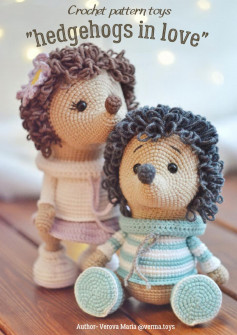 Crochet pattern toys hogs in love, hedgehogs