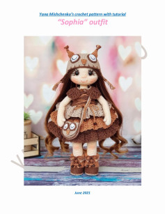 crochet pattern with tutorial “Sophia” outfit, Baby girl doll crochet pattern with skirt and crossbody bag