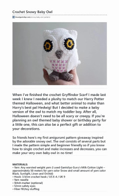 Crochet Snowy Baby Owl