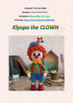 crochet toy pattern klyopa the clown