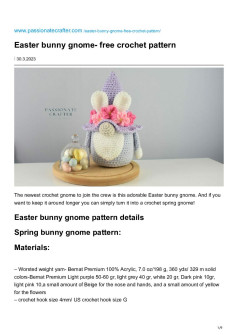 easter bunny gnome free crochet pattern