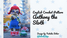 English Crochet Pattern Anthony the Sloth