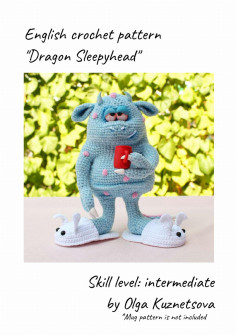 English crochet pattern Dragon Sleepyhead