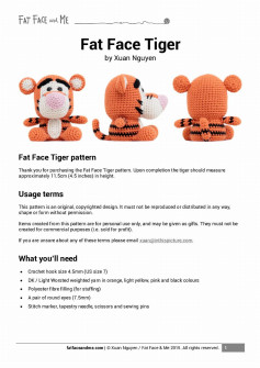 fat Face Tiger crochet pattern