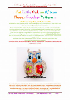 Fat Little Owl, an African Flower Crochet Pattern