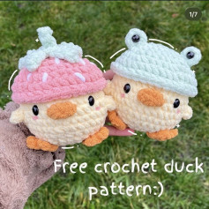free crochet duck pattenr strawberry hat, frog hat