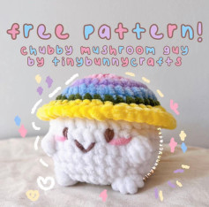 free pattern chubby mushroom guy