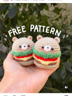 free pattern hamburger bear