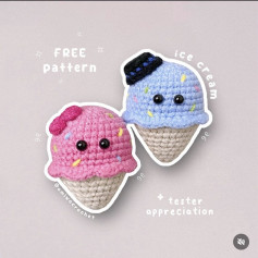 free pattern ice cream couple