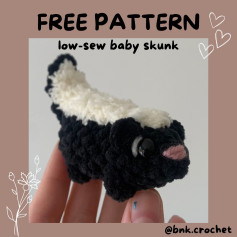 free pattern low sew baby skunk