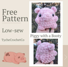 free pattern low sew piggy with a booty