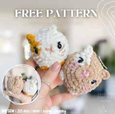 free pattern mini chonky cat