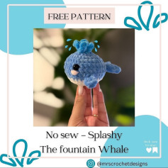 free pattern no sew splashy the fountain whale