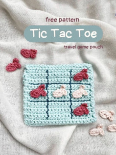 free pattern tic tac toe travel game pouch
