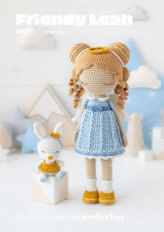 Friendy Leah Friendy Leah Aradiya Toys friendies Aradiya Toys friendies Crochet pattern , Baby girl angel doll wearing blue dress