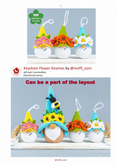 Keychain Flower Gnomes