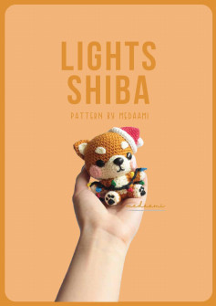 lights shiba dog crochet pattern