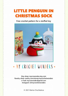 little penguin in CHRISTMAS SOCK Free crochet