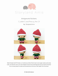 Meet Presley the Elf! Presley is a mischevious little elf, Crochet pattern for a boy doll wearing a hat