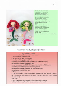 mermaid and jellyfish pattern