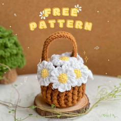 Mini flower basket crochet pattern