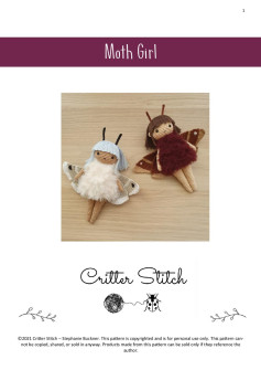 Moth Girl, Critter Stitch – Stephanie Buckner, Butterfly doll couple crochet pattern