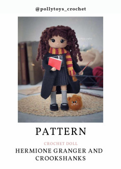 PATTERN CROCHET DOLL HERMIONE GRANGER AND CROOKSHANKS