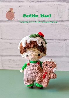 Petite Noel, Gingerbread baby doll crochet pattern