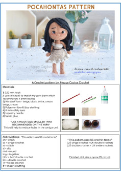 pocahontas doll crochet pattern