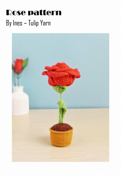 Rose pattern, Crochet pattern for potted roses