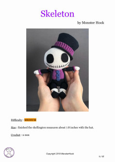 Skeleton doll crochet pattern