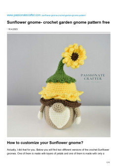 sunflower gnome crochet garden gnome pattern free