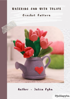 WATERING CAN WITH TULIPS Crochet Pattern