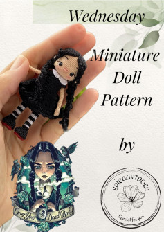 Wednesday Miniature Doll Pattern