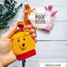 winnie poof keychain free pattern