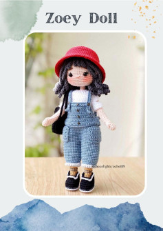 zoey doll , Black-haired doll wearing a red hat