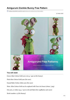 Amigurumi Zombie Bunny Free Pattern